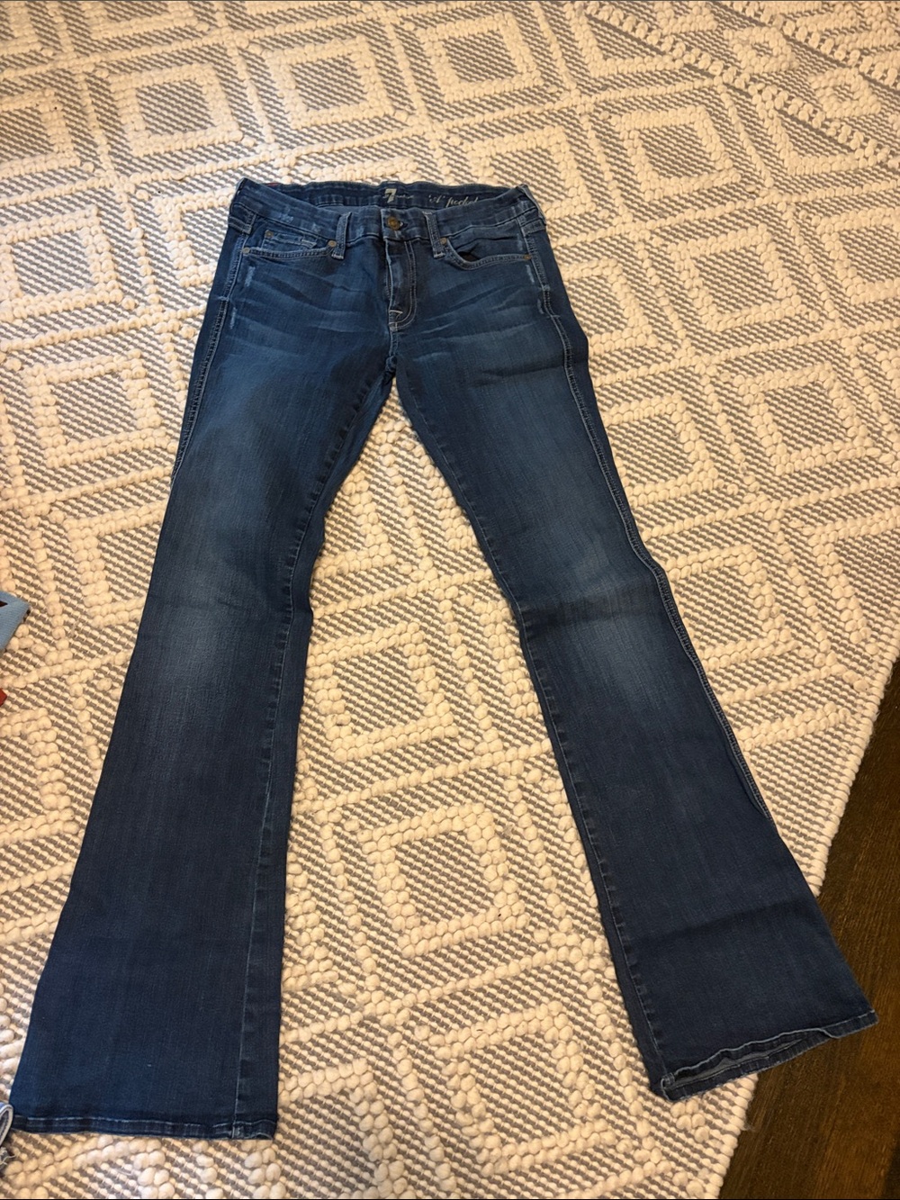 7 For All Mankind Women's Dark Blue Flare Jeans